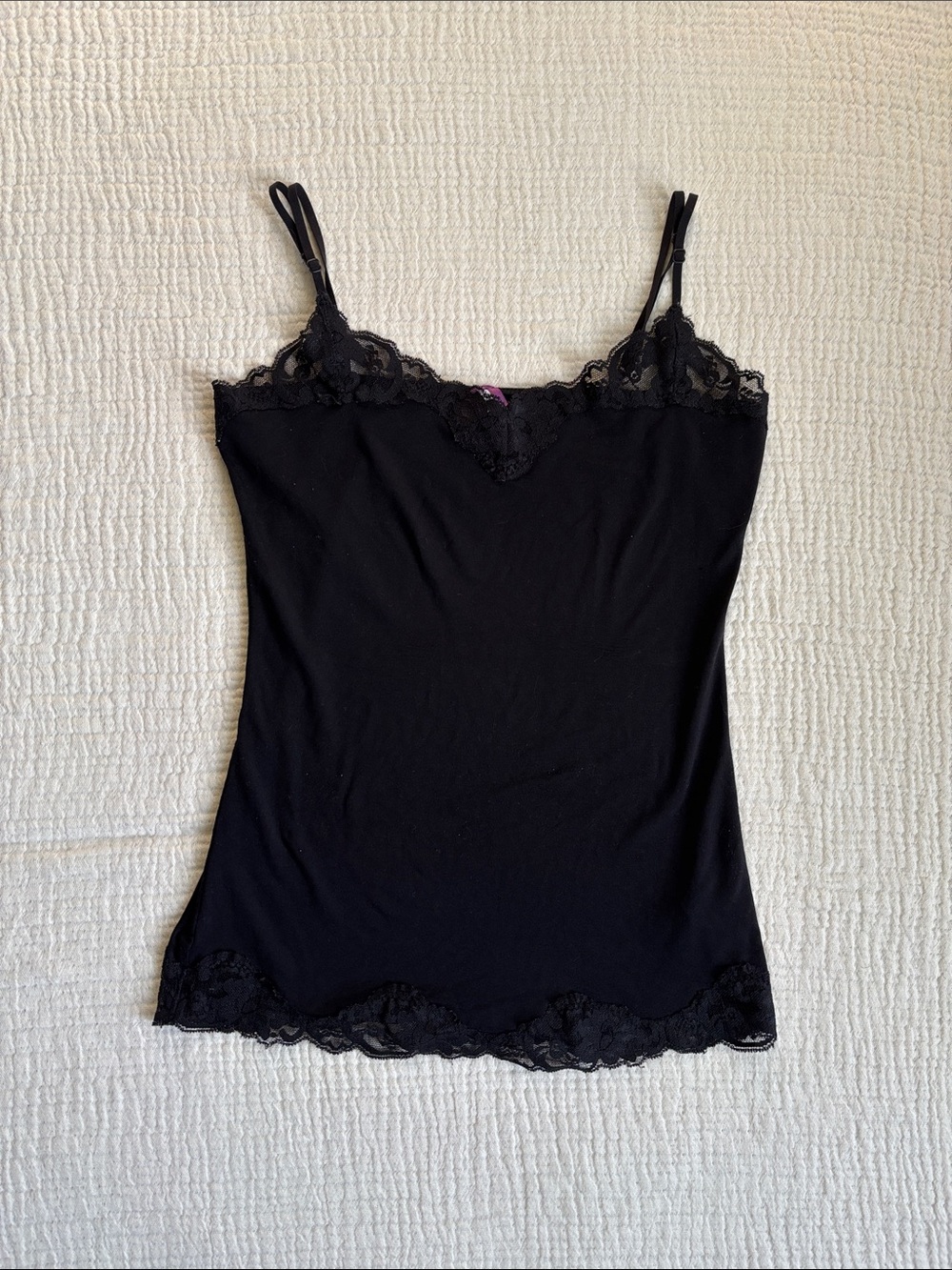 Smart Set y2k black lace trim cami Size S
